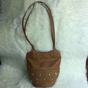 Dawli Shoulder Bag Womens Leather Tan Purse Embellishments